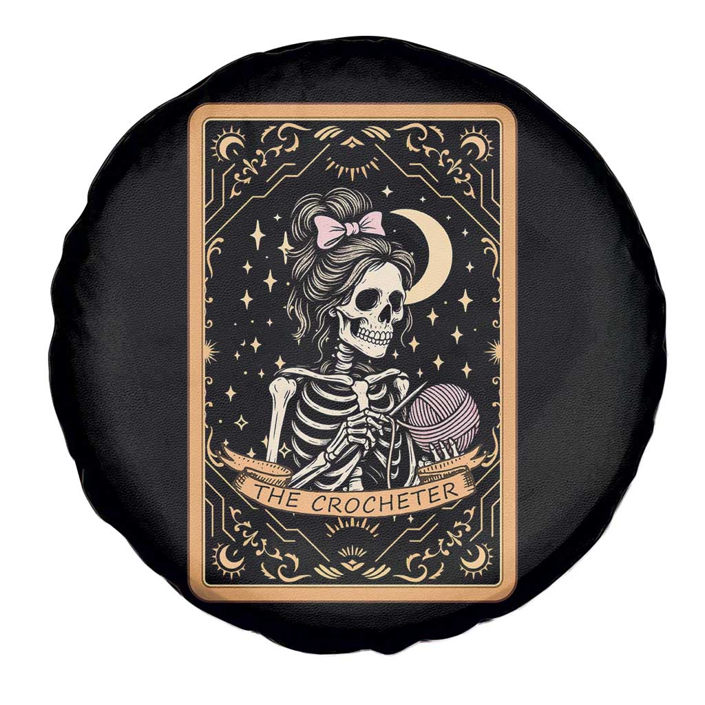 The Crocheter Skeleton Spare Tire Cover Crochet Lover Gift Tarot Card Graphic - Wonder Print Shop