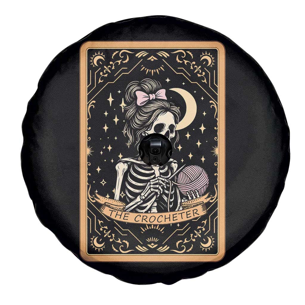 The Crocheter Skeleton Spare Tire Cover Crochet Lover Gift Tarot Card Graphic - Wonder Print Shop