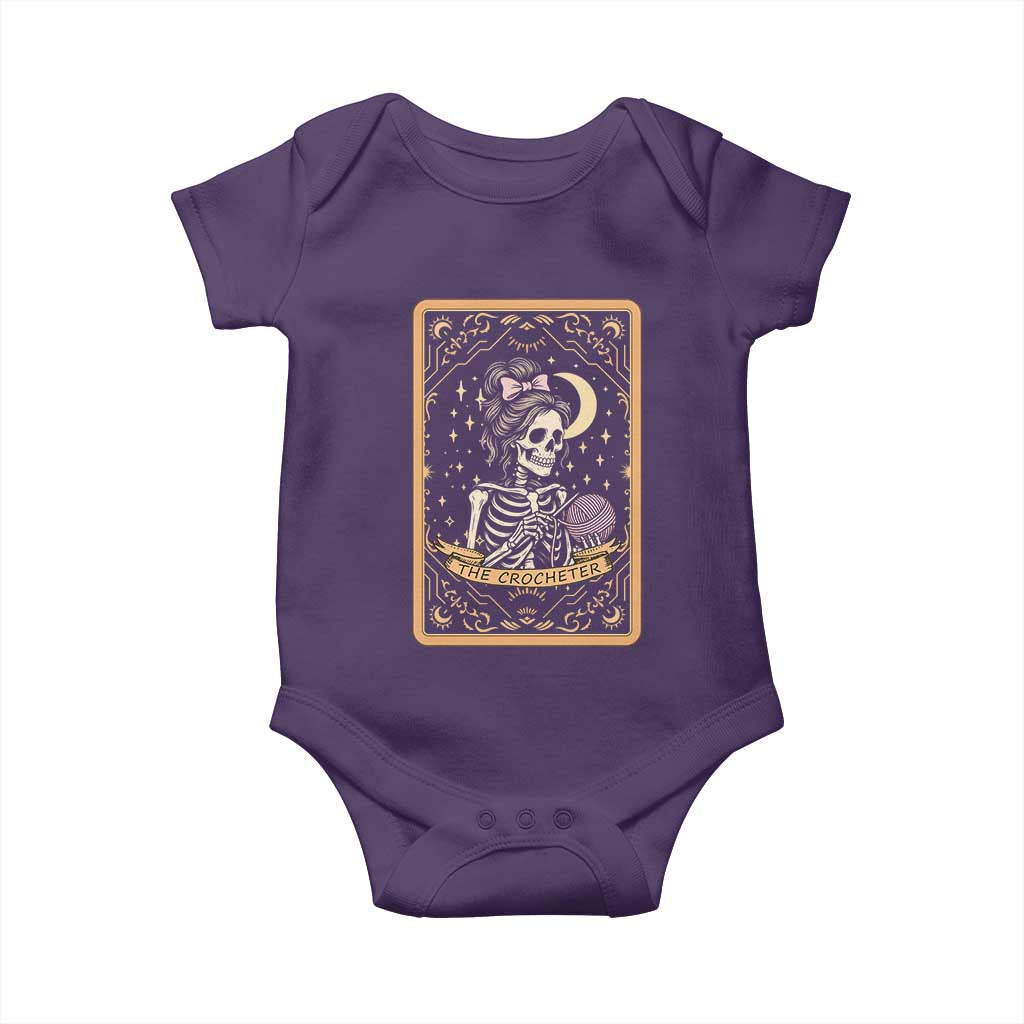 The Crocheter Skeleton Baby Onesie Crochet Lover Gift Tarot Card Graphic - Wonder Print Shop