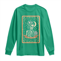 The Crocheter Skeleton Long Sleeve Shirt Crochet Lover Gift Tarot Card Graphic - Wonder Print Shop