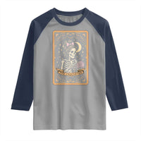 The Crocheter Skeleton Raglan Shirt Crochet Lover Gift Tarot Card Graphic - Wonder Print Shop