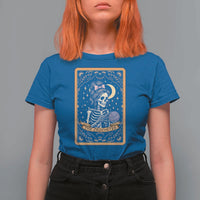 The Crocheter Skeleton T Shirt For Women Crochet Lover Gift Tarot Card Graphic - Wonder Print Shop