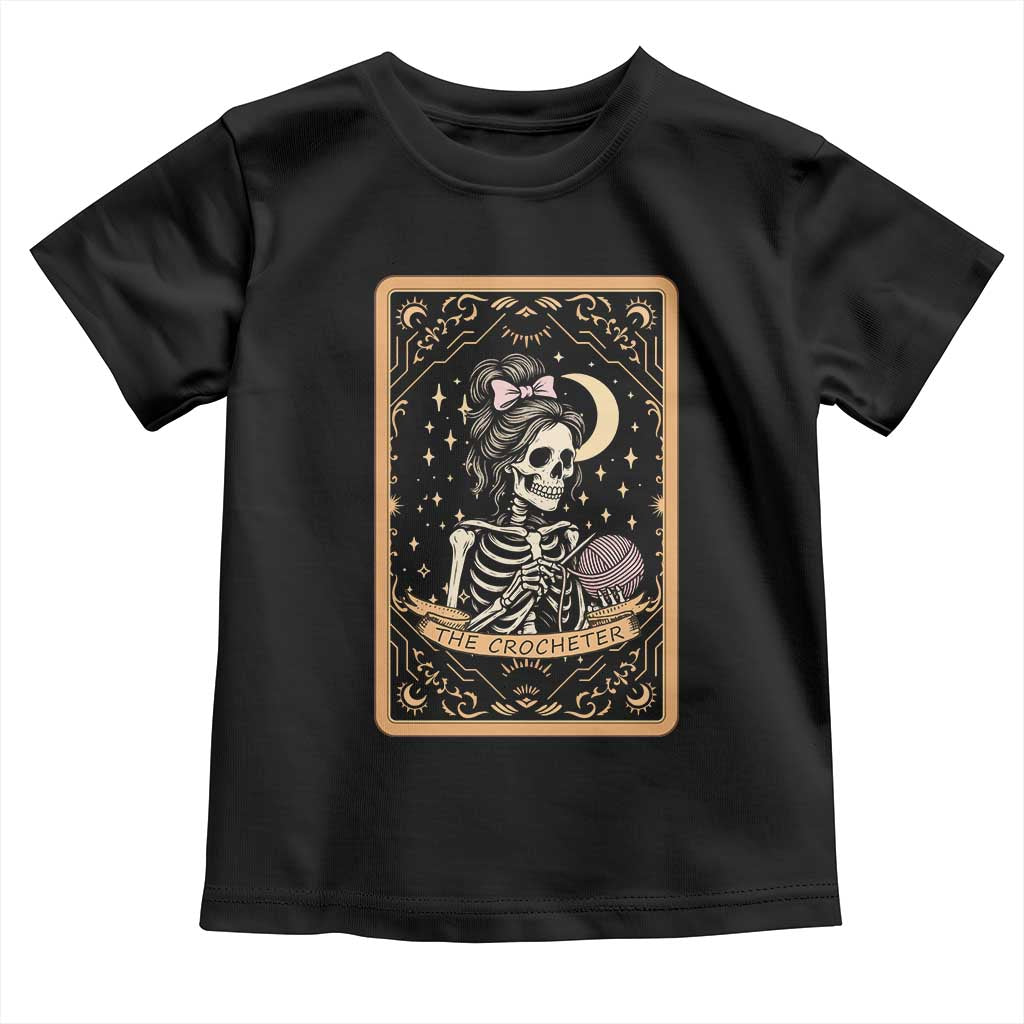 The Crocheter Skeleton Toddler T Shirt Crochet Lover Gift Tarot Card Graphic - Wonder Print Shop