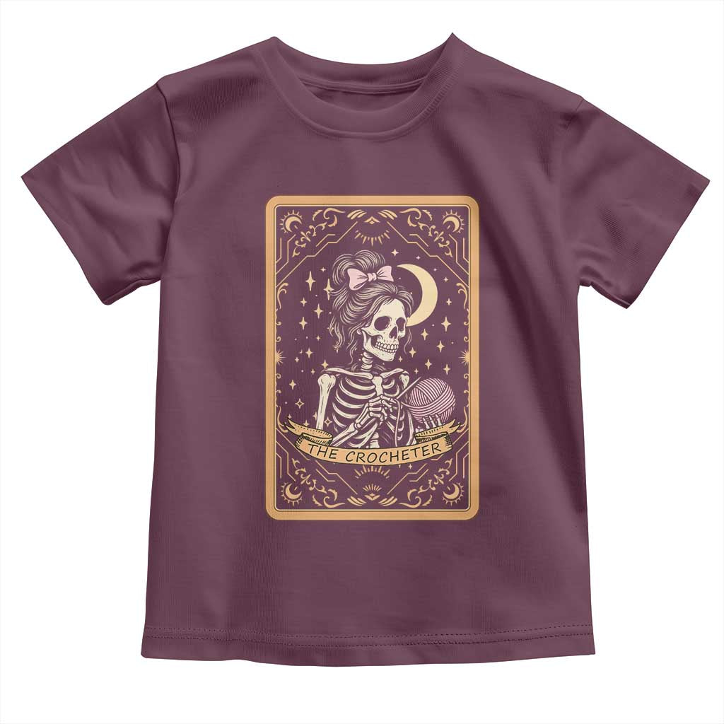The Crocheter Skeleton Toddler T Shirt Crochet Lover Gift Tarot Card Graphic - Wonder Print Shop