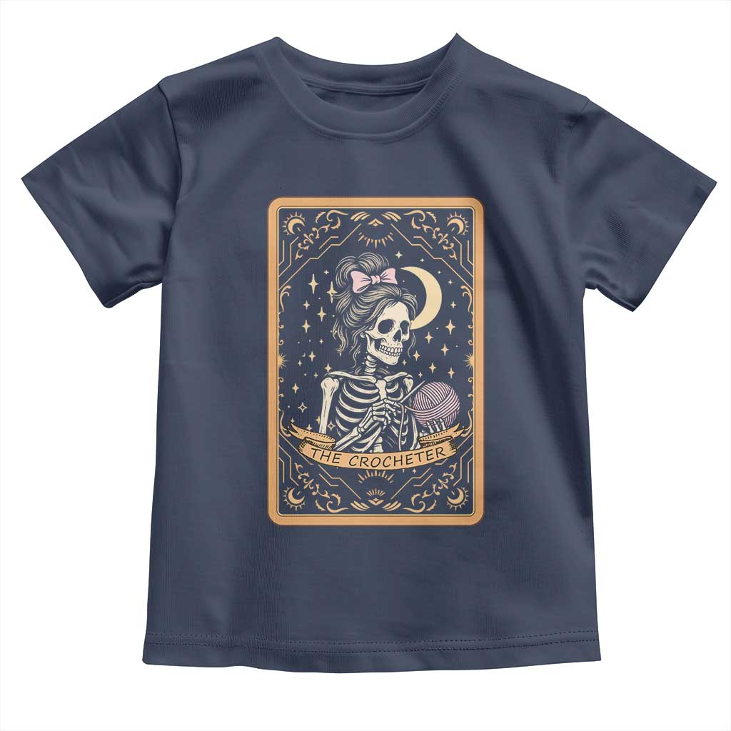 The Crocheter Skeleton Toddler T Shirt Crochet Lover Gift Tarot Card Graphic - Wonder Print Shop