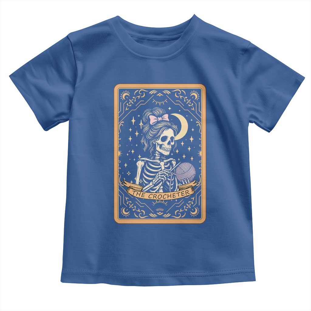 The Crocheter Skeleton Toddler T Shirt Crochet Lover Gift Tarot Card Graphic - Wonder Print Shop
