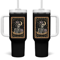 The Crocheter Skeleton Tumbler With Handle Crochet Lover Gift Tarot Card Graphic - Wonder Print Shop