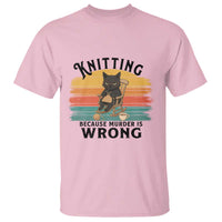 Funny Black Cat T Shirt Knitting Because Murder Is Wrong Gift - Wonder Print Shop