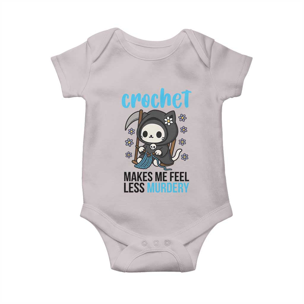 Crochet Makes Me Feel Less Murdery Baby Onesie Grim Reaper Cat Gift - Wonder Print Shop