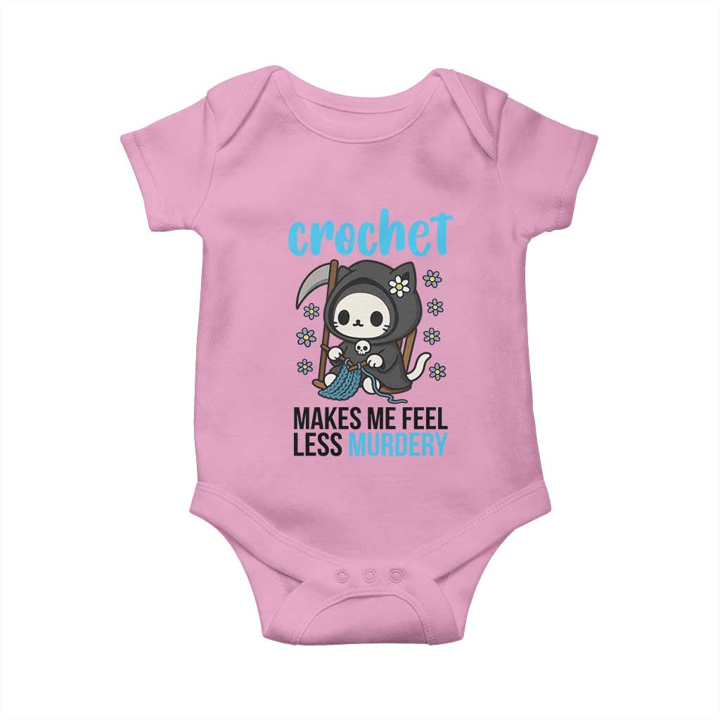 Crochet Makes Me Feel Less Murdery Baby Onesie Grim Reaper Cat Gift - Wonder Print Shop
