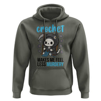 Crochet Makes Me Feel Less Murdery Hoodie Grim Reaper Cat Gift - Wonder Print Shop