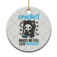 Crochet Makes Me Feel Less Murdery Ceramic Ornament Grim Reaper Cat Gift - Wonder Print Shop