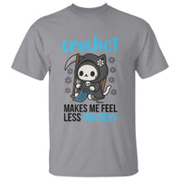 Crochet Makes Me Feel Less Murdery T Shirt Grim Reaper Cat Gift - Wonder Print Shop
