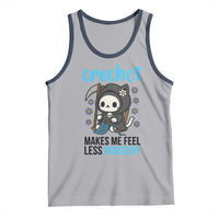 Crochet Makes Me Feel Less Murdery Tank Top Grim Reaper Cat Gift - Wonder Print Shop