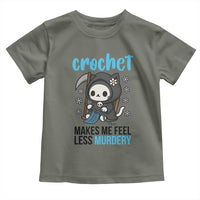 Crochet Makes Me Feel Less Murdery Toddler T Shirt Grim Reaper Cat Gift - Wonder Print Shop