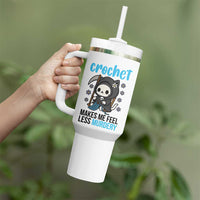 Crochet Makes Me Feel Less Murdery Tumbler With Handle Grim Reaper Cat Gift - Wonder Print Shop