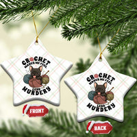French Bulldog Ceramic Ornament Crochet Makes Me Feel Less Murdery - Wonder Print Shop