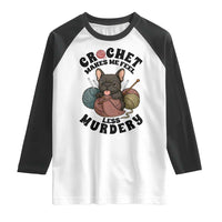 French Bulldog Raglan Shirt Crochet Makes Me Feel Less Murdery - Wonder Print Shop