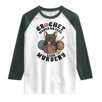 French Bulldog Raglan Shirt Crochet Makes Me Feel Less Murdery - Wonder Print Shop