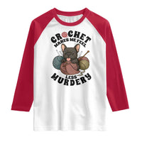 French Bulldog Raglan Shirt Crochet Makes Me Feel Less Murdery - Wonder Print Shop