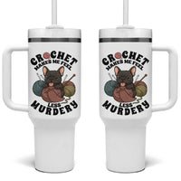 French Bulldog Tumbler With Handle Crochet Makes Me Feel Less Murdery - Wonder Print Shop