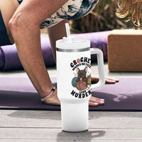 French Bulldog Tumbler With Handle Crochet Makes Me Feel Less Murdery - Wonder Print Shop