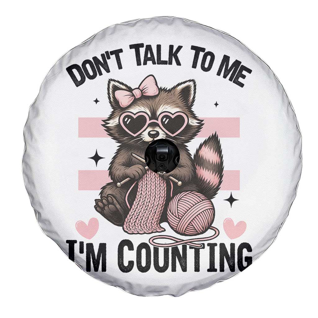Do Not Talk To Me I Am Counting Spare Tire Cover Funny Crochet Raccoon - Wonder Print Shop