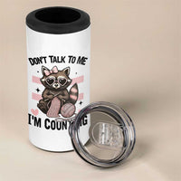 Do Not Talk To Me I Am Counting 4 in 1 Can Cooler Tumbler Funny Crochet Raccoon - Wonder Print Shop