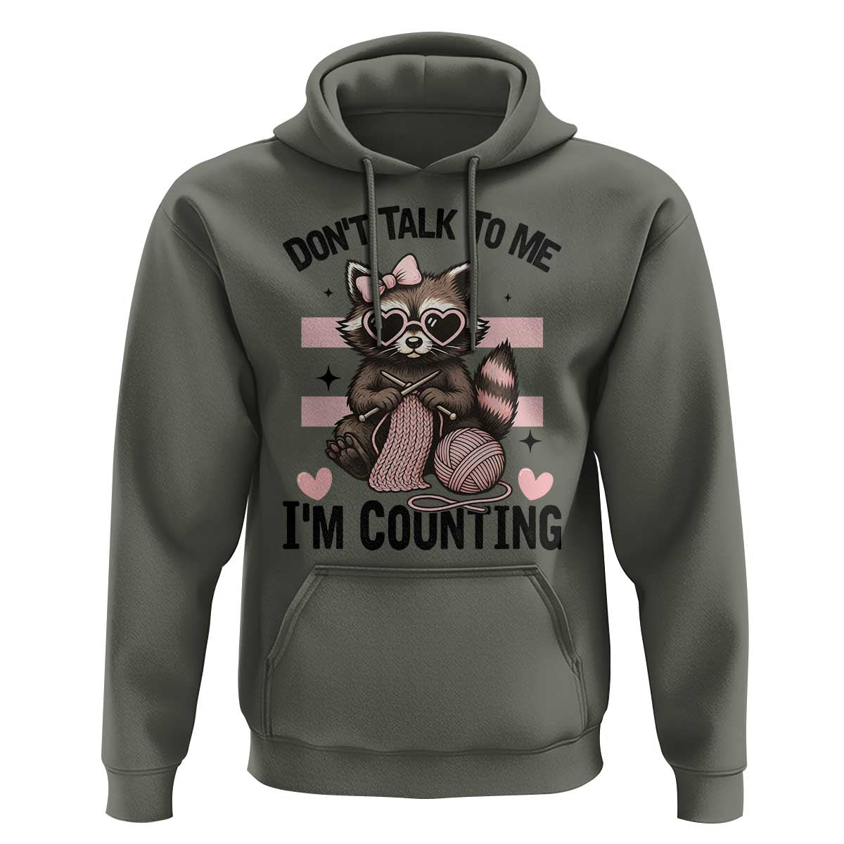 Do Not Talk To Me I Am Counting Hoodie Funny Crochet Raccoon - Wonder Print Shop