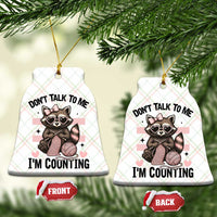 Do Not Talk To Me I Am Counting Ceramic Ornament Funny Crochet Raccoon - Wonder Print Shop