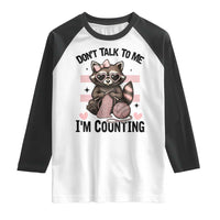 Do Not Talk To Me I Am Counting Raglan Shirt Funny Crochet Raccoon - Wonder Print Shop