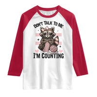 Do Not Talk To Me I Am Counting Raglan Shirt Funny Crochet Raccoon - Wonder Print Shop