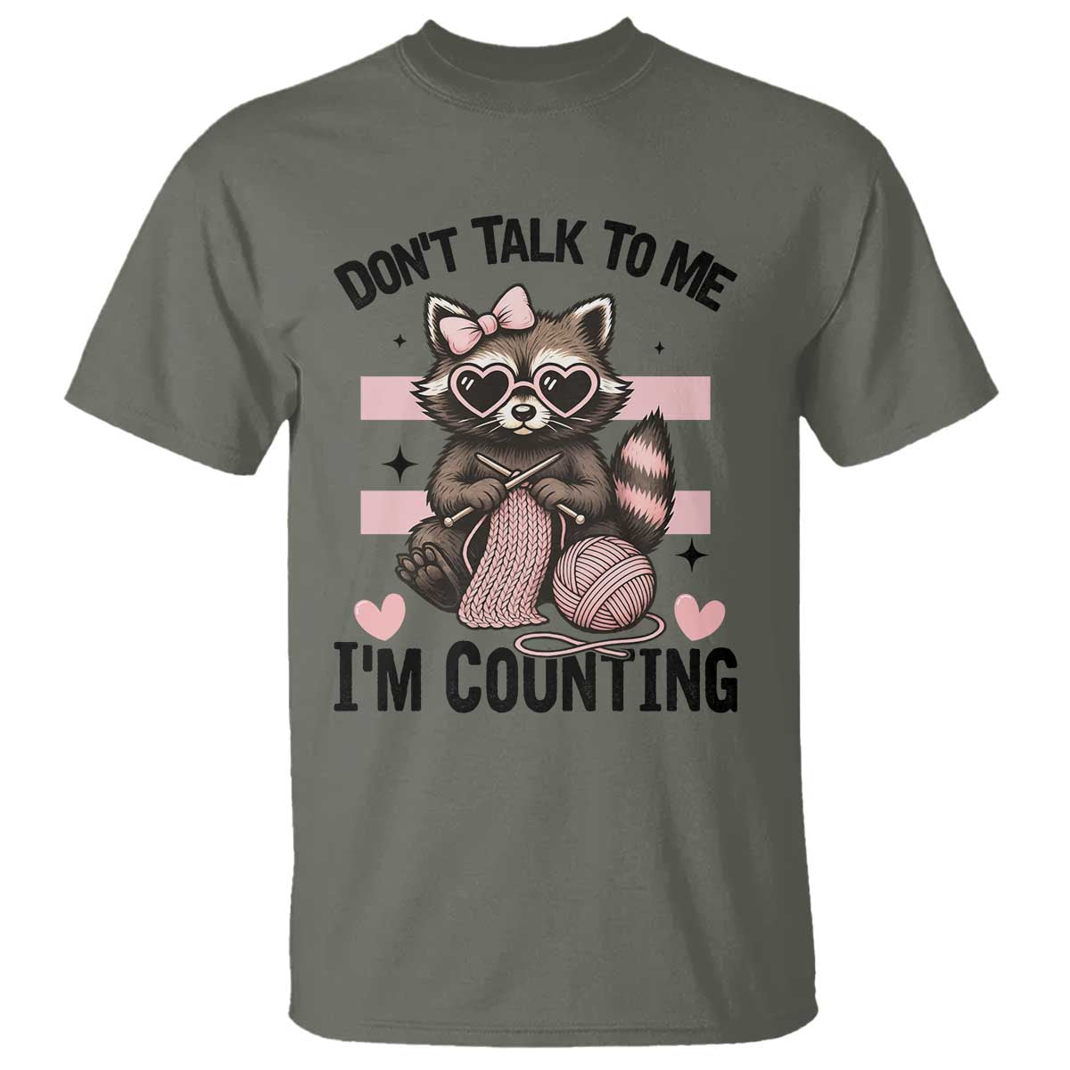 Do Not Talk To Me I Am Counting T Shirt Funny Crochet Raccoon - Wonder Print Shop