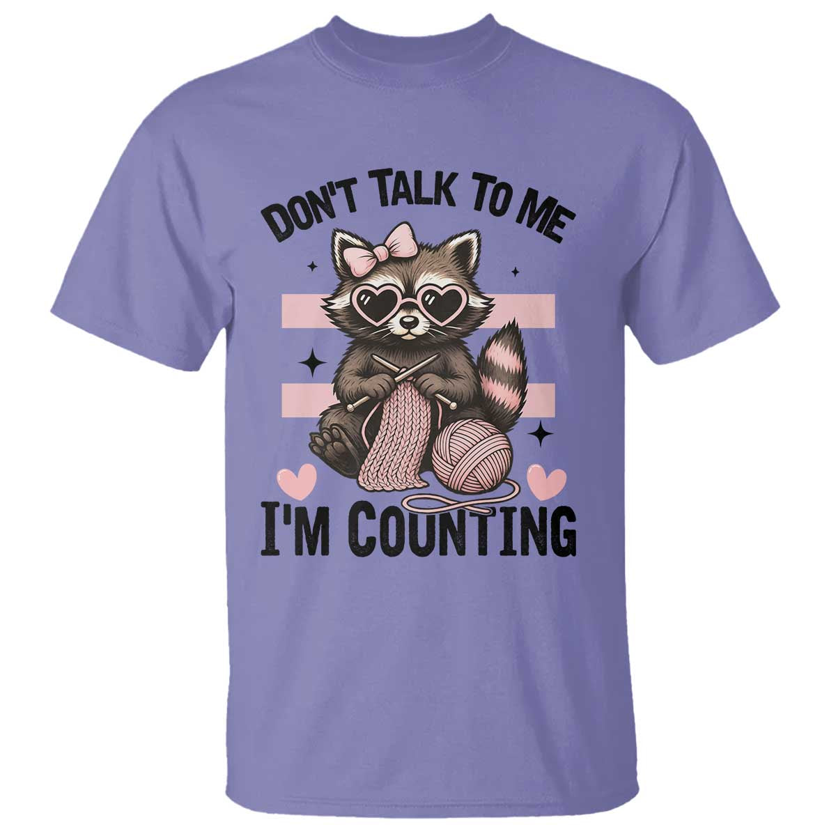 Do Not Talk To Me I Am Counting T Shirt Funny Crochet Raccoon - Wonder Print Shop