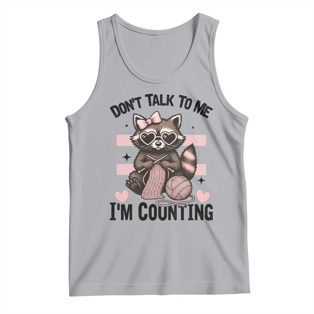 Do Not Talk To Me I Am Counting Tank Top Funny Crochet Raccoon - Wonder Print Shop
