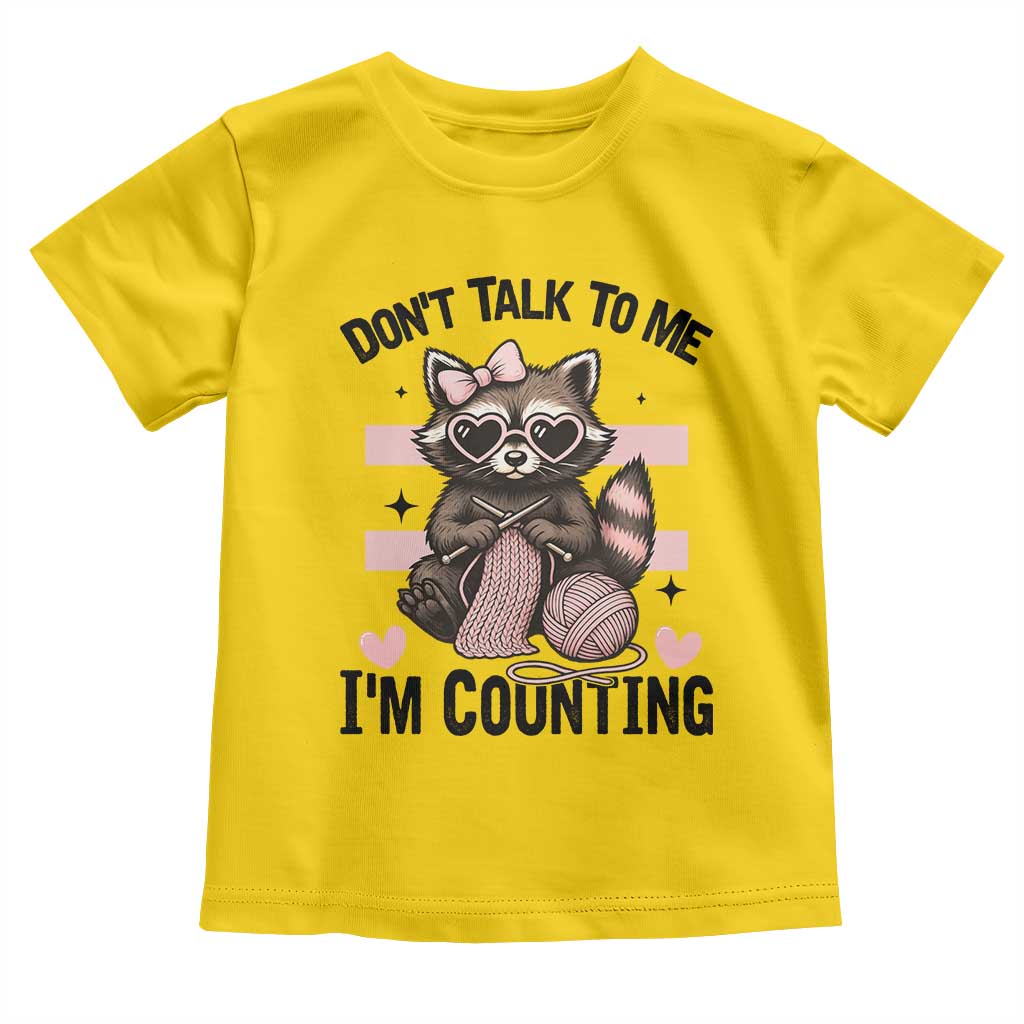 Do Not Talk To Me I Am Counting Toddler T Shirt Funny Crochet Raccoon - Wonder Print Shop
