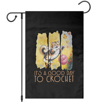 It’s A Good Day To Crochet Garden Flag Cute Cat Chasing Yarn - Wonder Print Shop