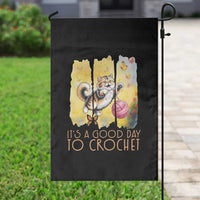 It’s A Good Day To Crochet Garden Flag Cute Cat Chasing Yarn - Wonder Print Shop