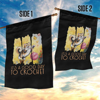 It’s A Good Day To Crochet Garden Flag Cute Cat Chasing Yarn - Wonder Print Shop