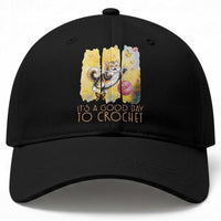 It’s A Good Day To Crochet Baseball Cap Cute Cat Chasing Yarn