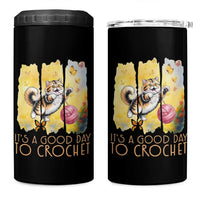 It’s A Good Day To Crochet 4 in 1 Can Cooler Tumbler Cute Cat Chasing Yarn - Wonder Print Shop