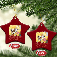 It’s A Good Day To Crochet Ceramic Ornament Cute Cat Chasing Yarn - Wonder Print Shop