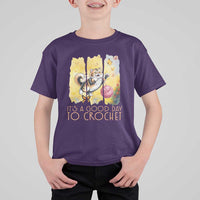 It’s A Good Day To Crochet T Shirt For Kid Cute Cat Chasing Yarn - Wonder Print Shop