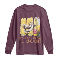It’s A Good Day To Crochet Long Sleeve Shirt Cute Cat Chasing Yarn - Wonder Print Shop