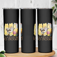 It’s A Good Day To Crochet Skinny Tumbler Cute Cat Chasing Yarn - Wonder Print Shop