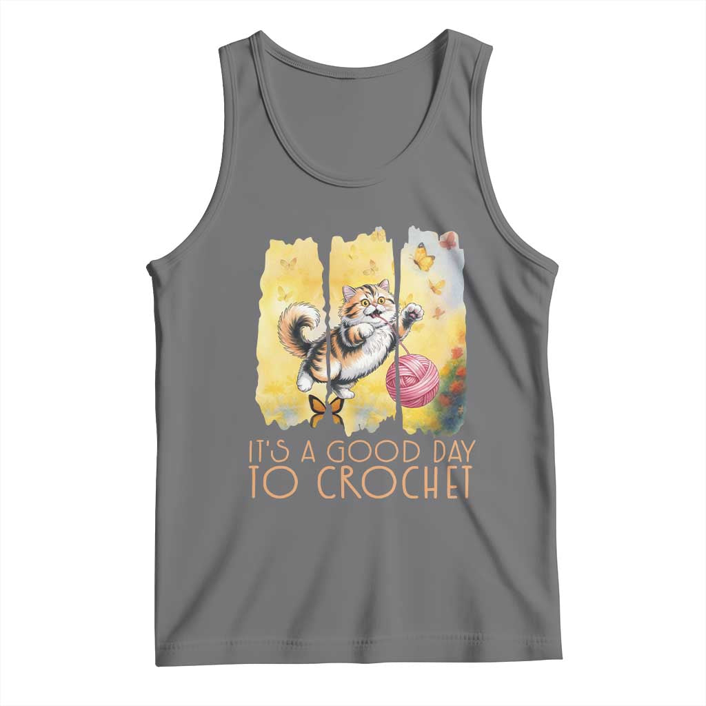 It’s A Good Day To Crochet Tank Top Cute Cat Chasing Yarn - Wonder Print Shop