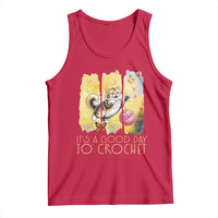 It’s A Good Day To Crochet Tank Top Cute Cat Chasing Yarn - Wonder Print Shop