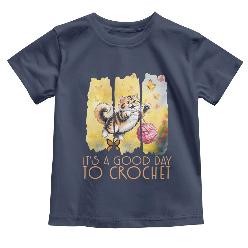 It’s A Good Day To Crochet Toddler T Shirt Cute Cat Chasing Yarn - Wonder Print Shop