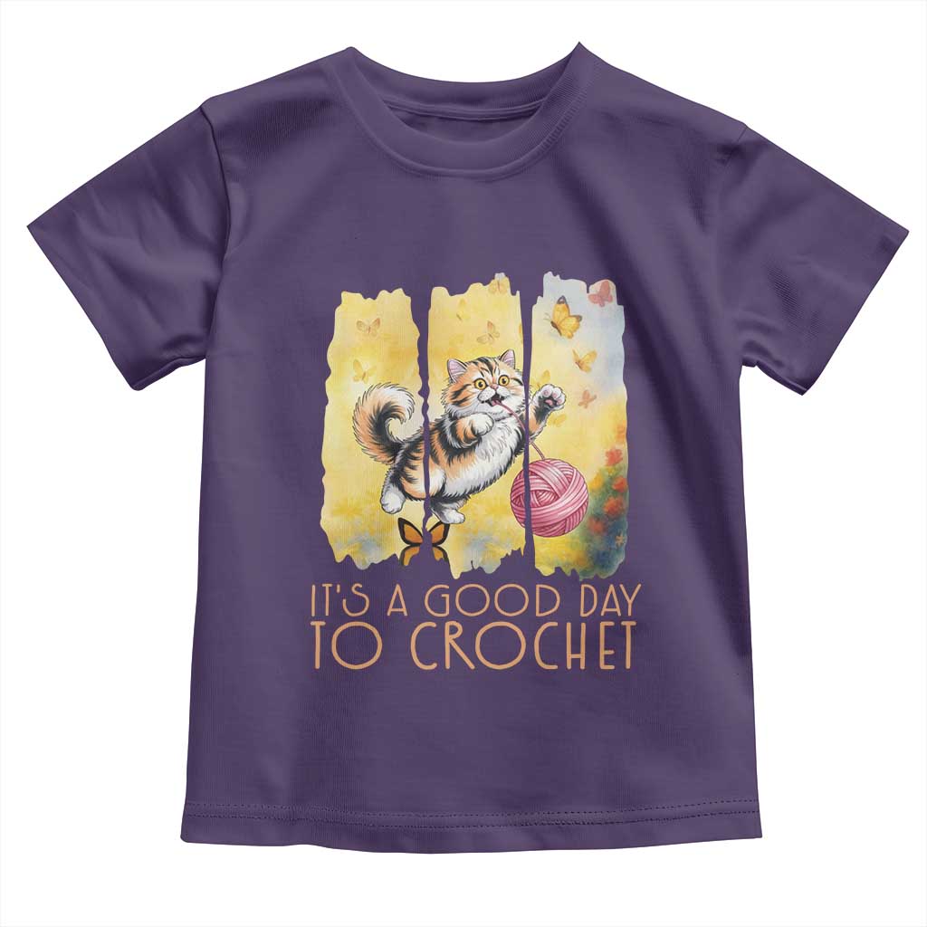 It’s A Good Day To Crochet Toddler T Shirt Cute Cat Chasing Yarn - Wonder Print Shop
