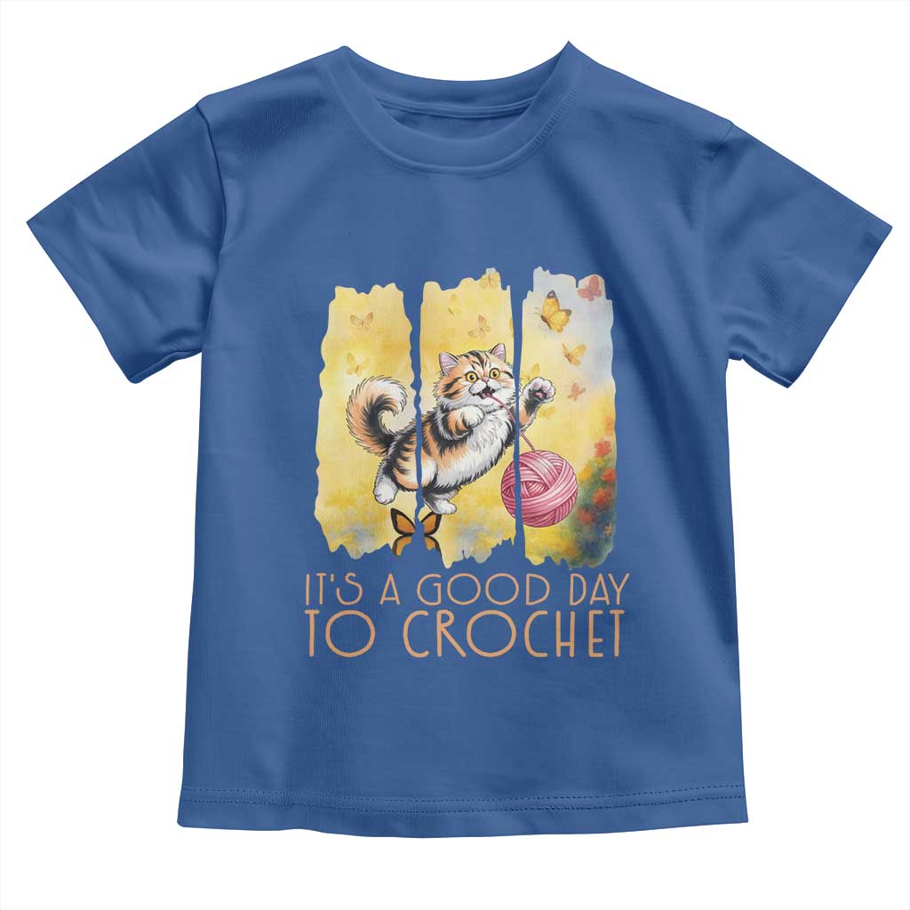 It’s A Good Day To Crochet Toddler T Shirt Cute Cat Chasing Yarn - Wonder Print Shop